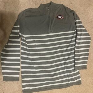 UGA Gray Striped Women's Sweater with Embroidered Patch